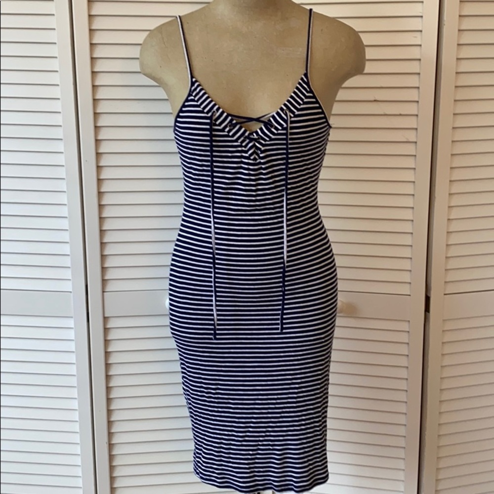 💙🤍 Navy Blue & White Stripped Dress 🤍💙